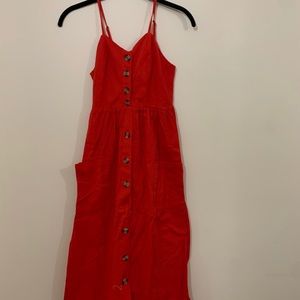 Flowy red maxi dress